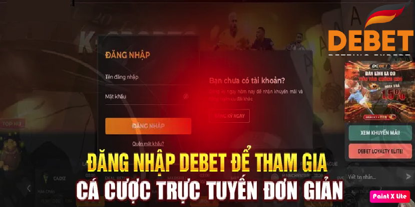 Đăng nhập Debet chỉ trong 3 bước